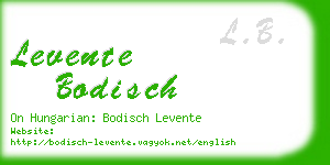 levente bodisch business card